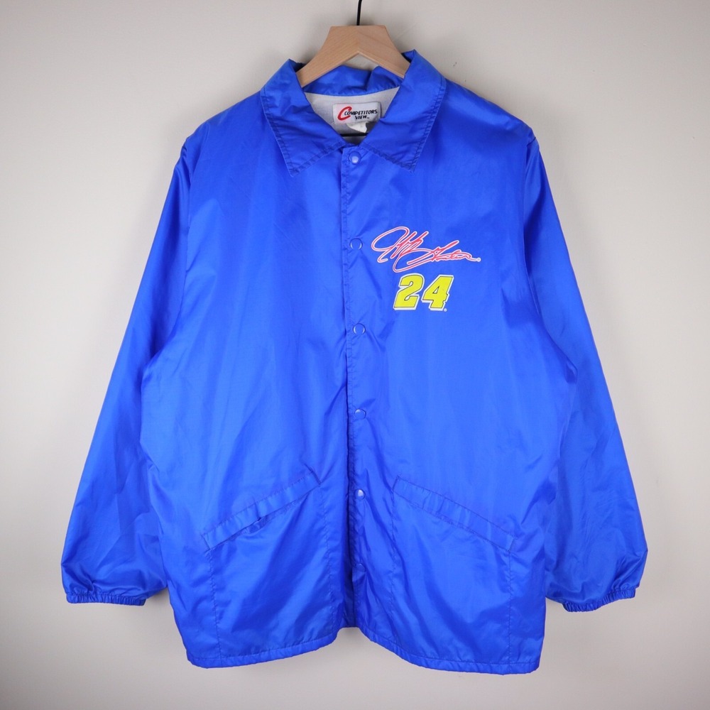 Vintage 90s Jeff Gordon Nascar Competitors View Windbreaker Jacket Medium 25x29